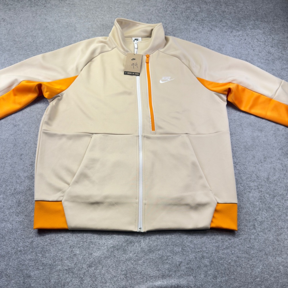 Nike Track Jacket Mens Large Tan Orange New Full Zip Sportswear DQ5059-250